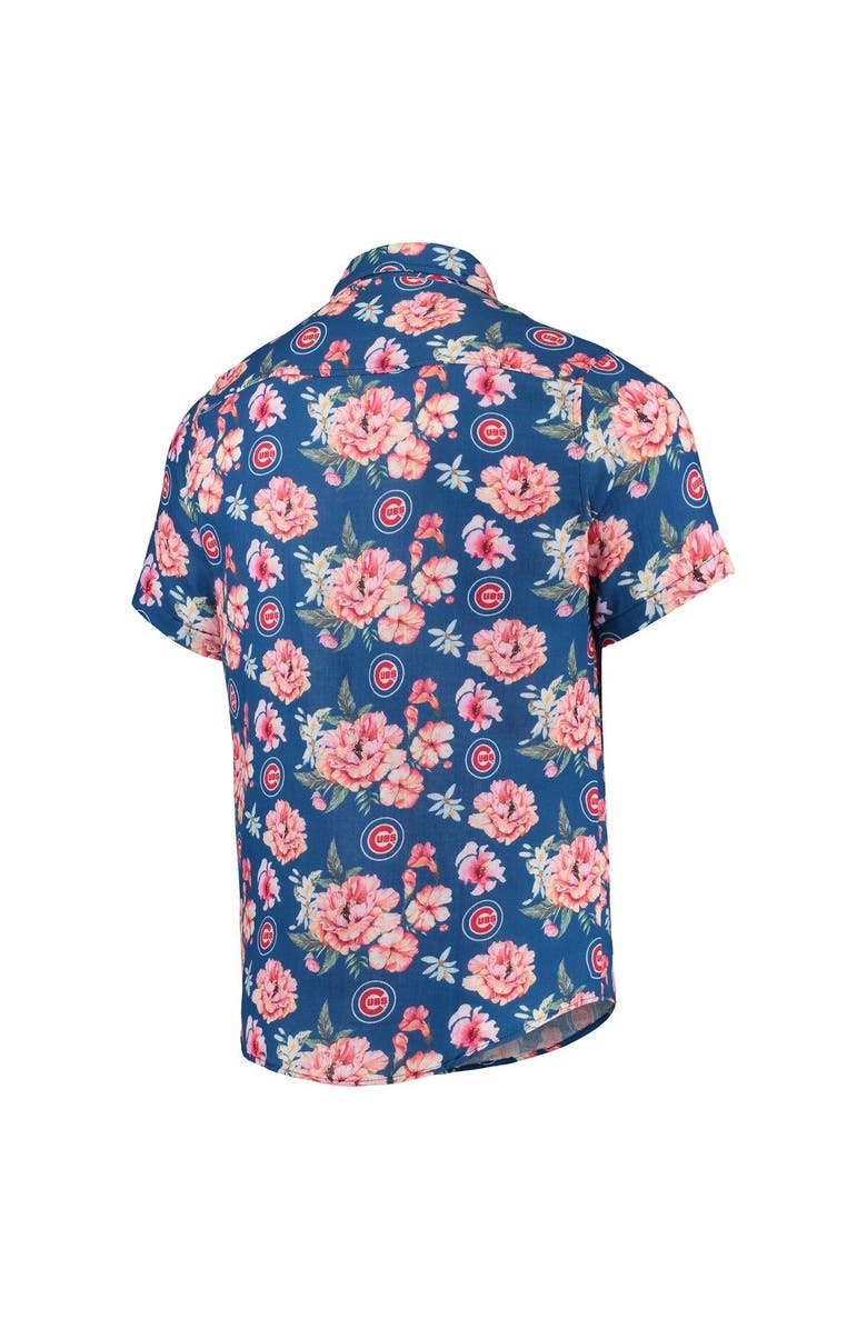 FOCO Men's FOCO Royal Chicago Cubs Floral Linen Button-Up Shirt, Alternate, color, 