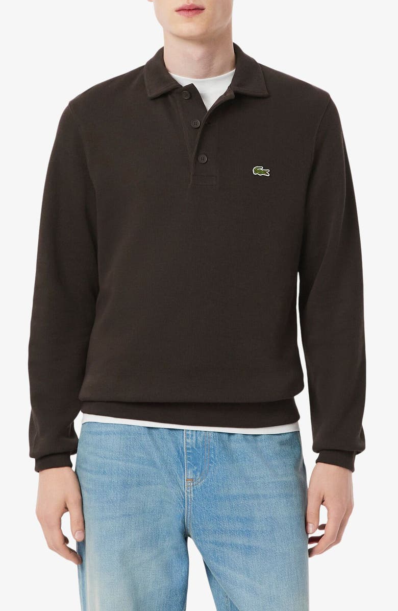 Lacoste Cotton Rib Polo Sweatshirt, Main, color, Port 0