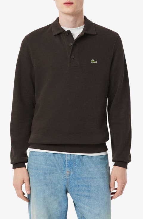 Cotton Rib Polo Sweatshirt