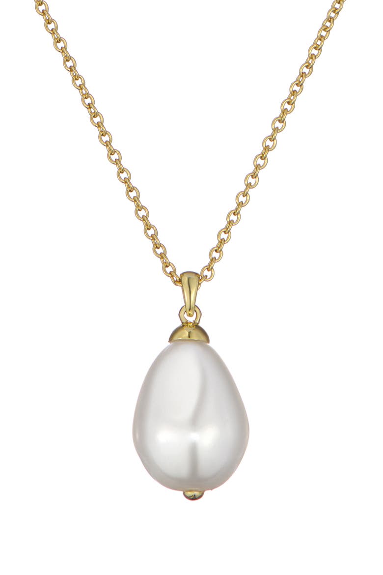 Parmlia Faux Pearl Pendant Necklace, Main, color, GOLD TONE/ PEARL