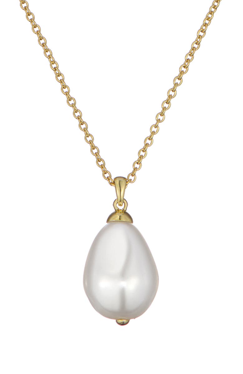 Ted Baker Parmlia Faux Pearl Pendant Necklace, Main, color, Gold Tone/ Pearl