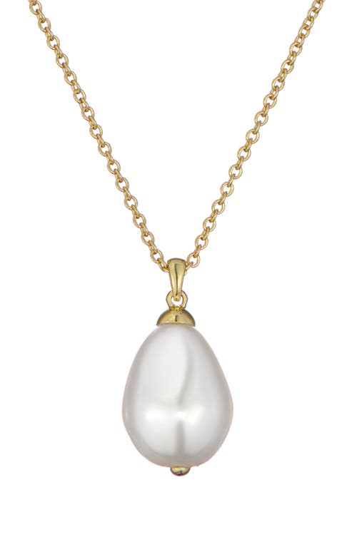 Ted Baker Parmlia Faux Pearl Pendant Necklace In Gold Tone/pearl
