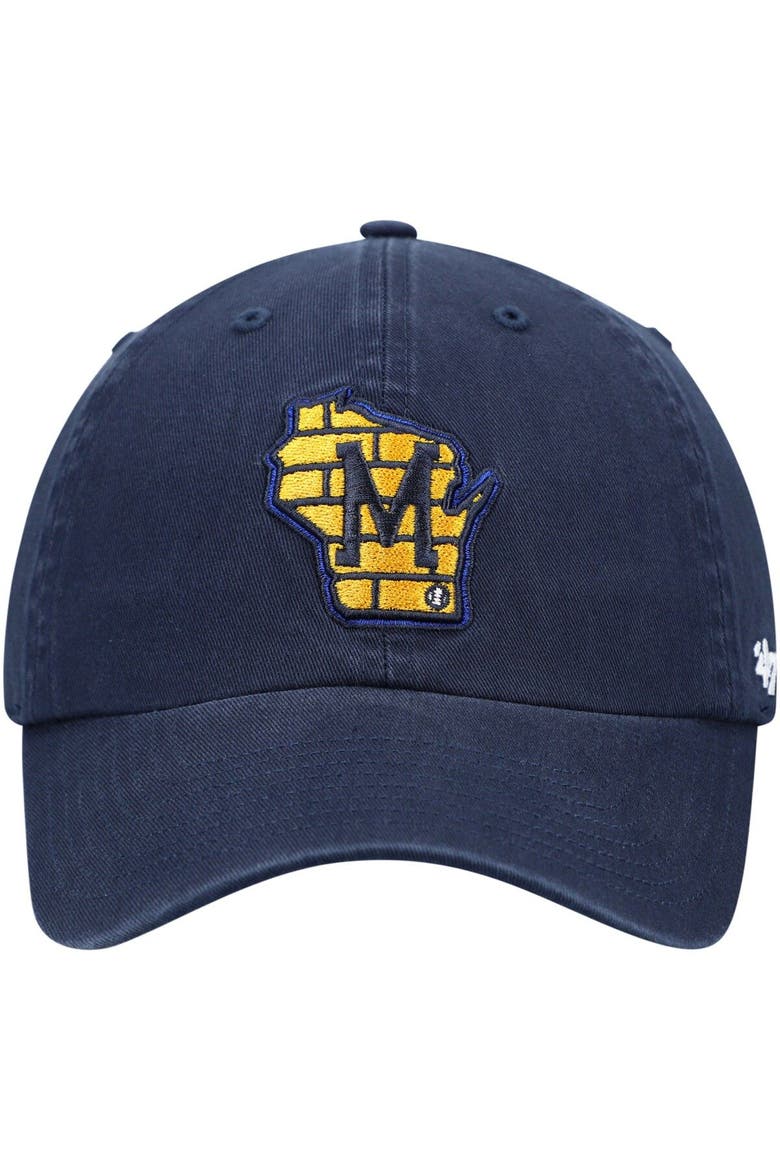 Men's '47 Navy Milwaukee Brewers Clean Up Adjustable Hat, Alternate, color, Navy