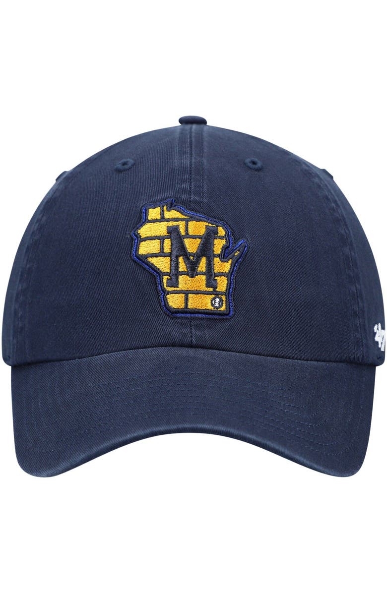'47 Men's '47 Navy Milwaukee Brewers Clean Up Adjustable Hat, Alternate, color, 