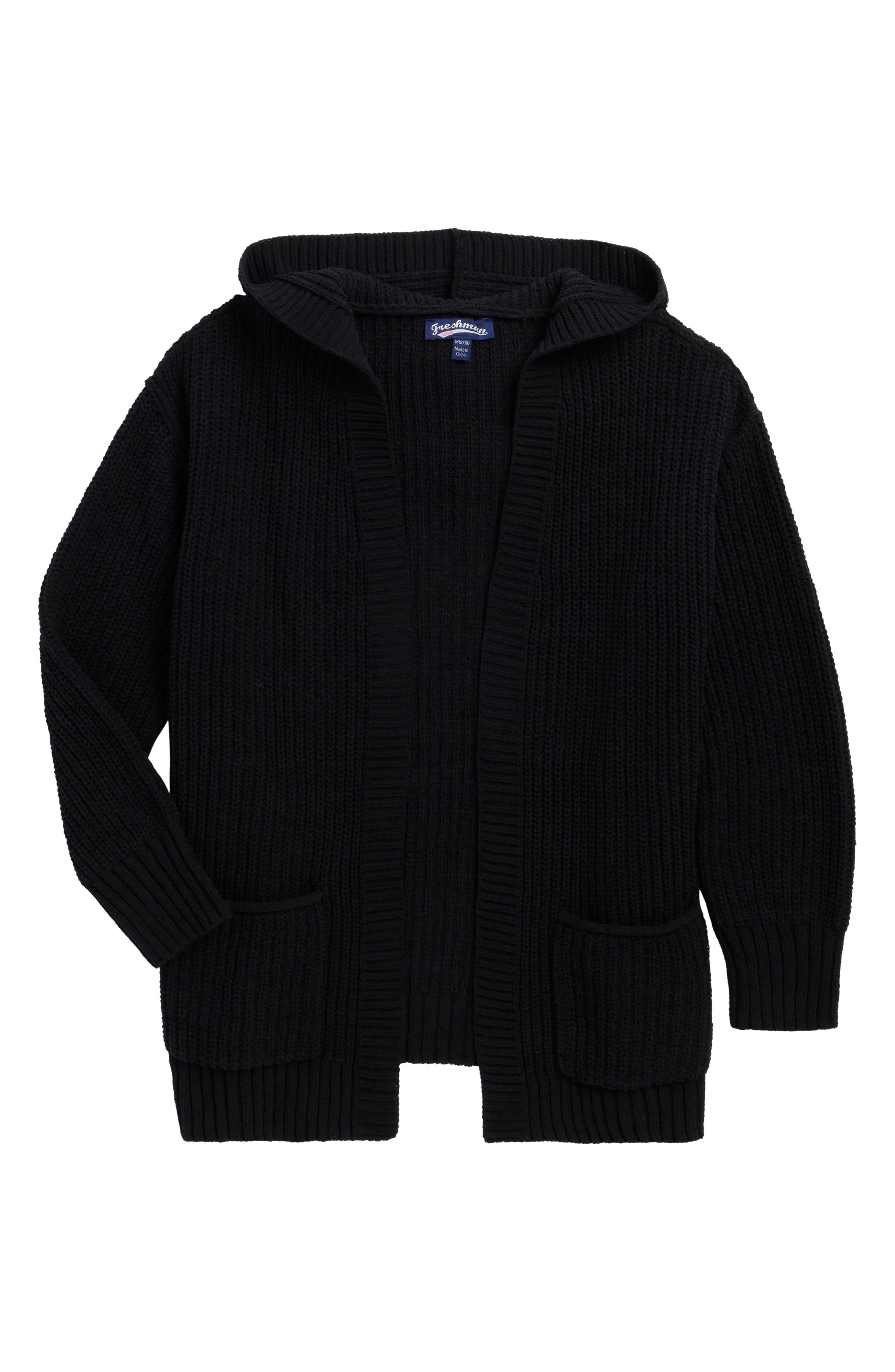 Kids' Hooded Open Cardigan