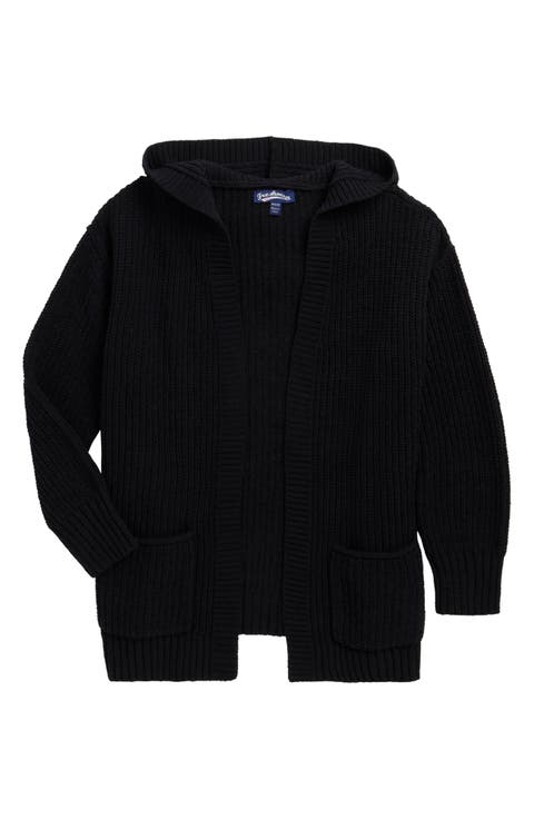 Kids' Hooded Open Cardigan