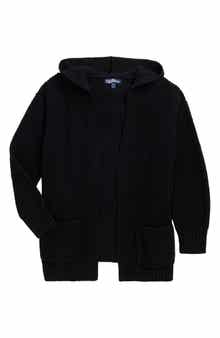 Kids' Hooded Open Cardigan