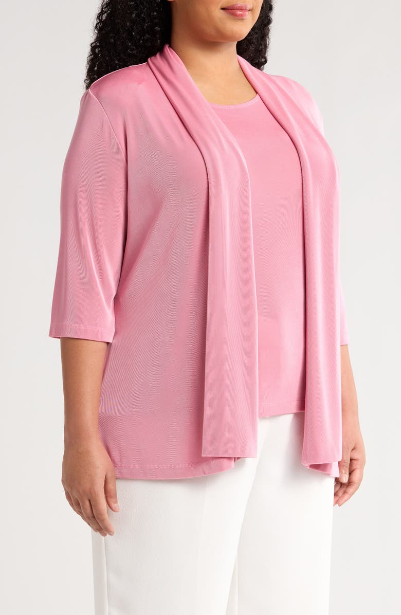 Vikki Vi Stretch Knit Open Front Jacket, Alternate, color, 