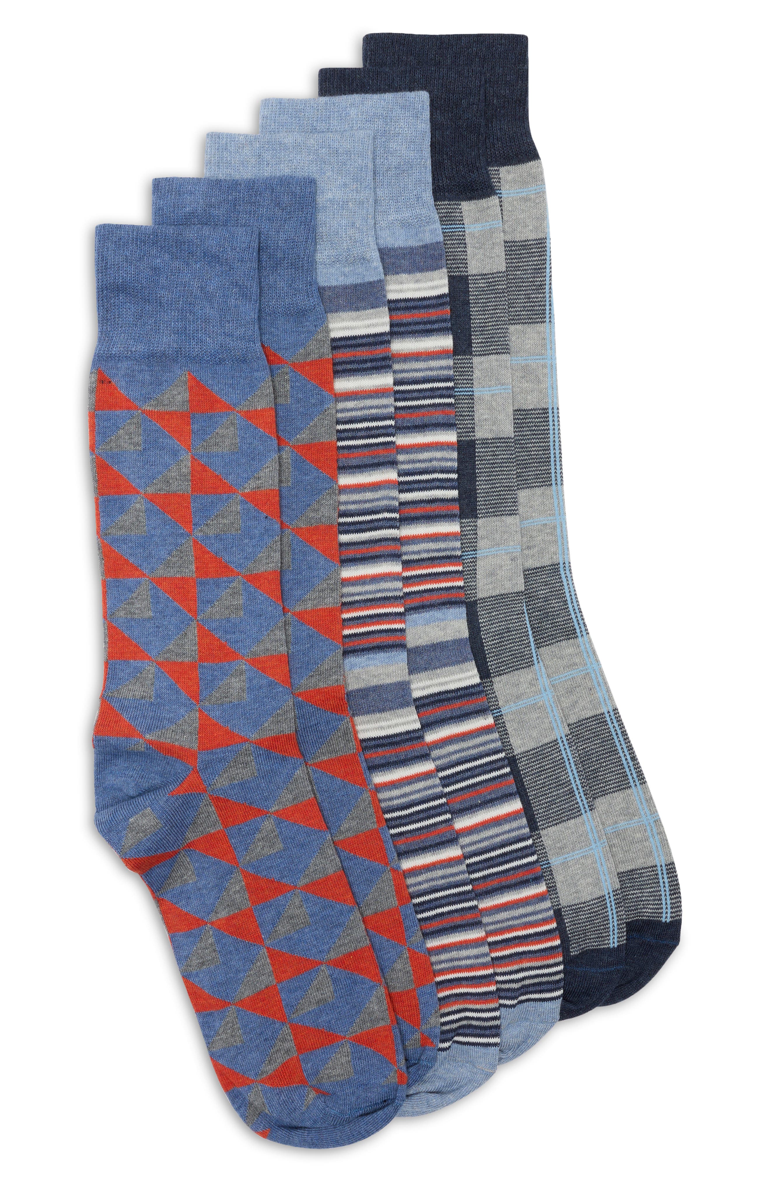 3-Pack Triangles Dress Socks
