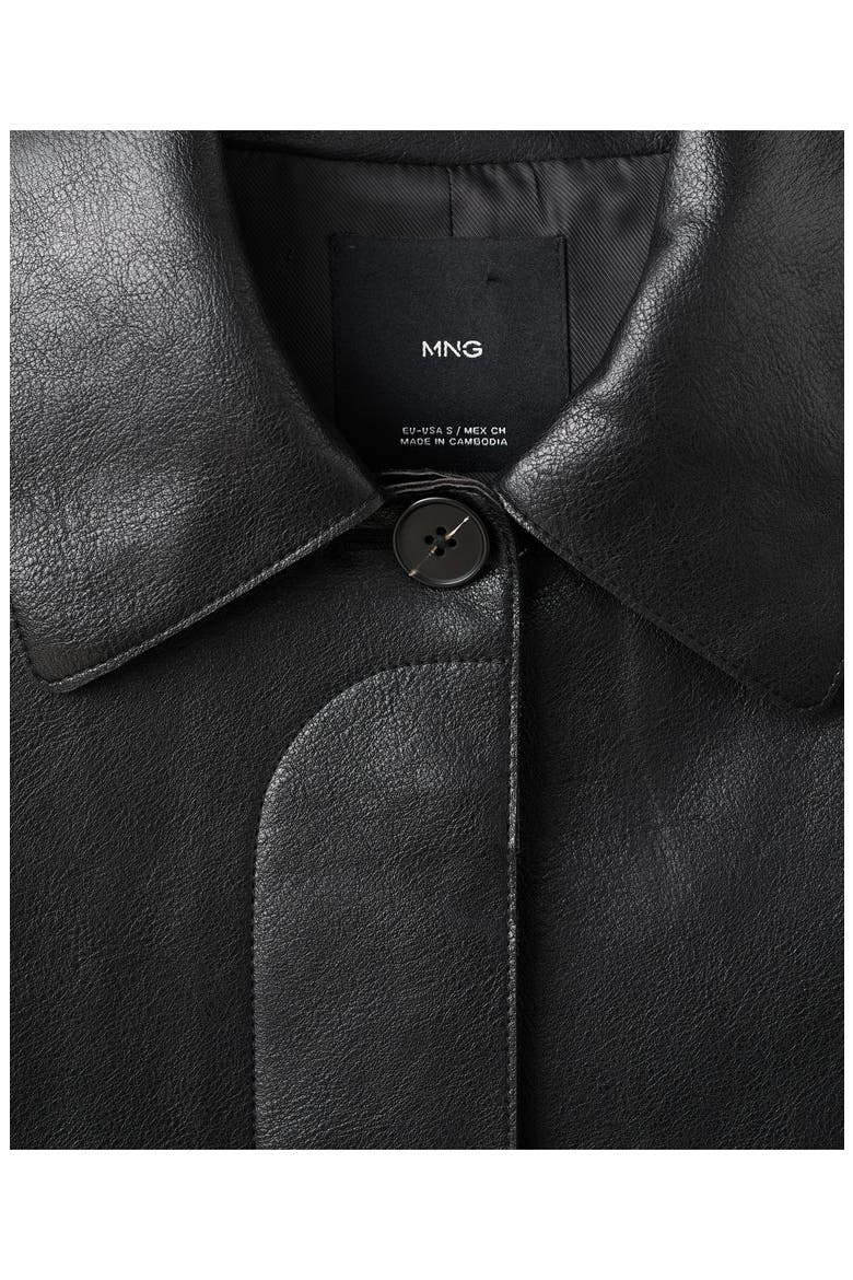 Sabina Faux Leather Jacket, Alternate, color, BLACK