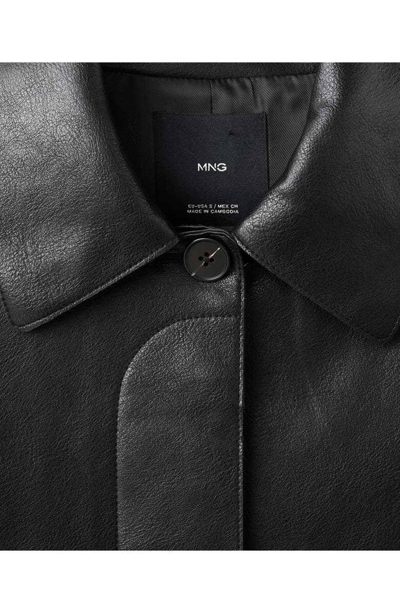 MANGO Sabina Faux Leather Jacket, Alternate, color, Black