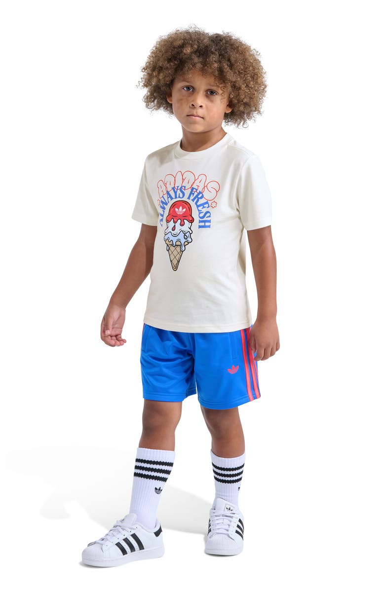 adidas Originals Kids' Logo Graphic T-Shirt & Shorts Set, Alternate, color, Off White