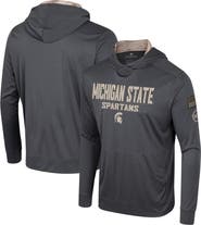 COLOSSEUM Men's Colosseum Charcoal Michigan State Spartans OHT Military Appreciation Long Sleeve Hoodie T-Shirt