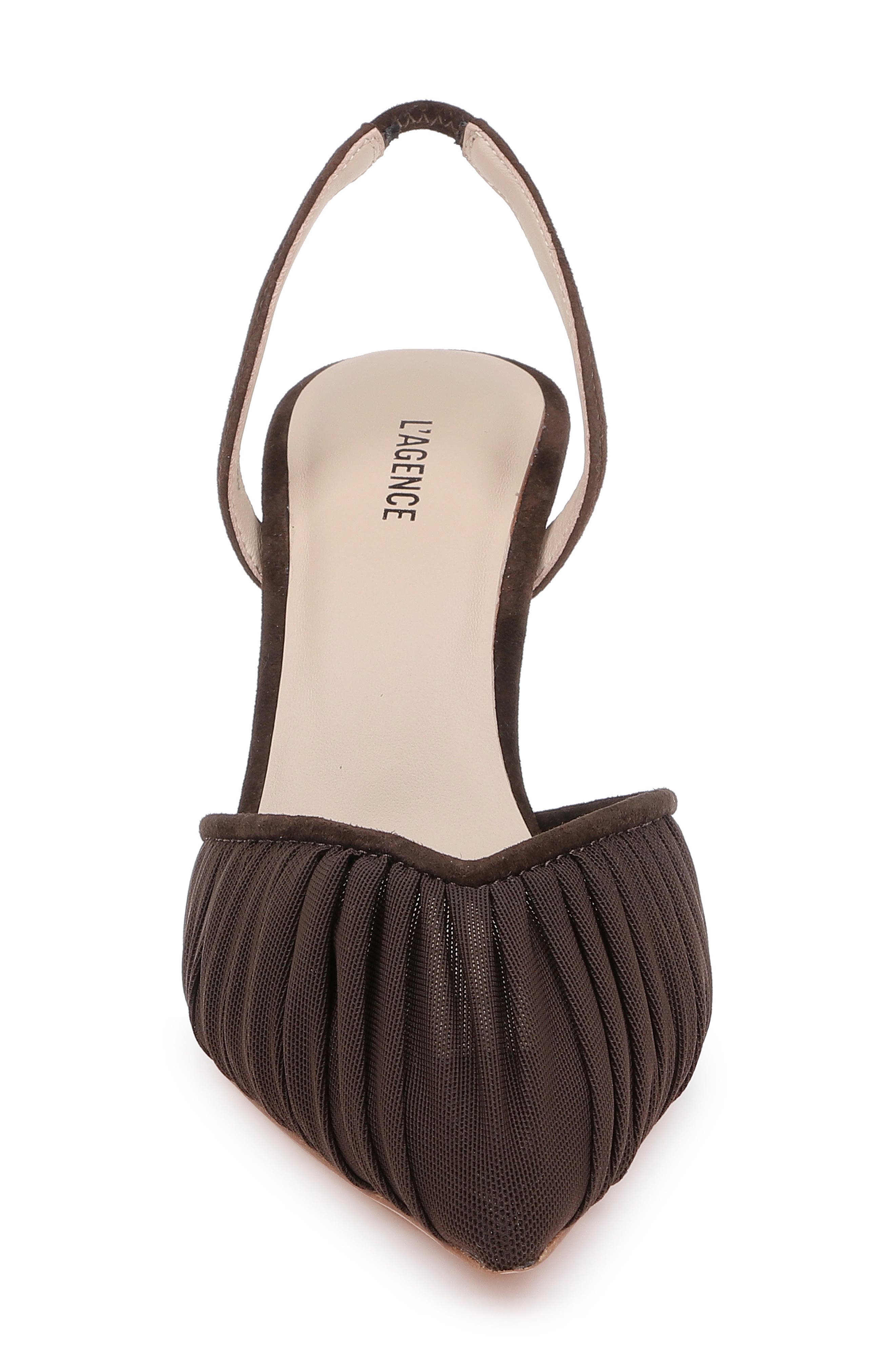 Bowery Pointed Toe Slingback Pump, Alternate, color, CHOCOLATE
