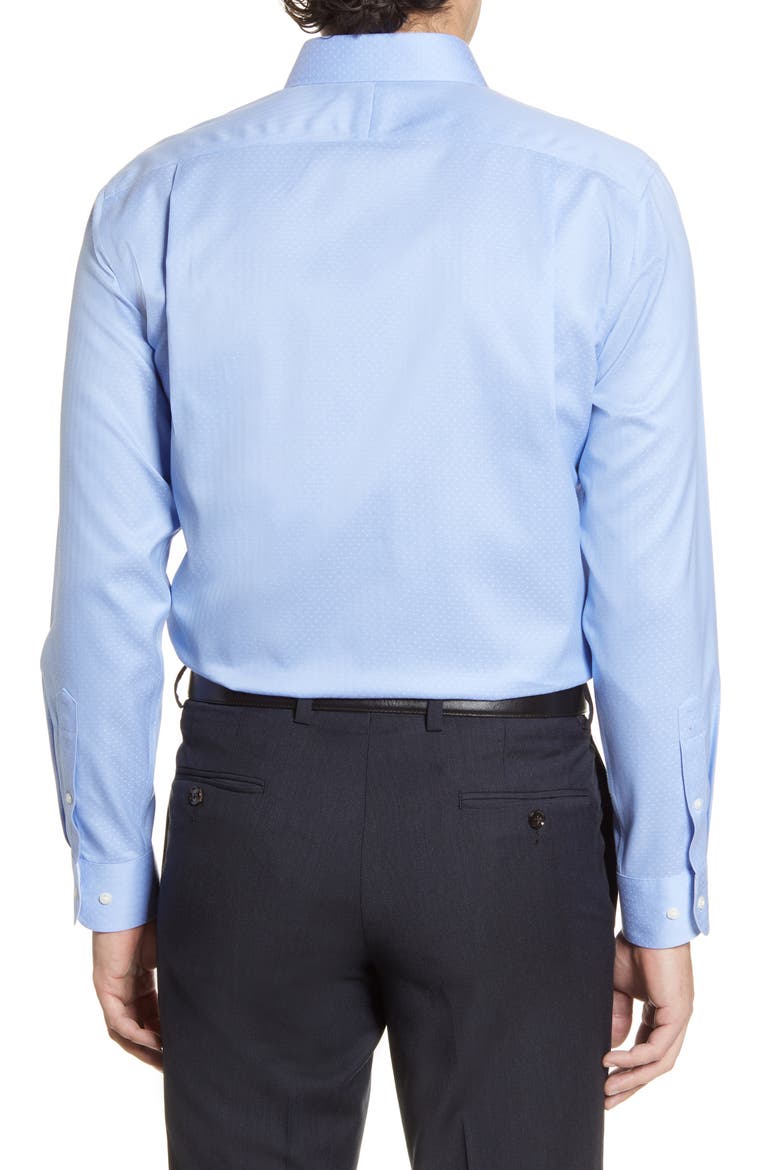 Trim Fit Non-Iron Dot Dress Shirt, Alternate, color, BLUE DOBBY HERRINGBONE