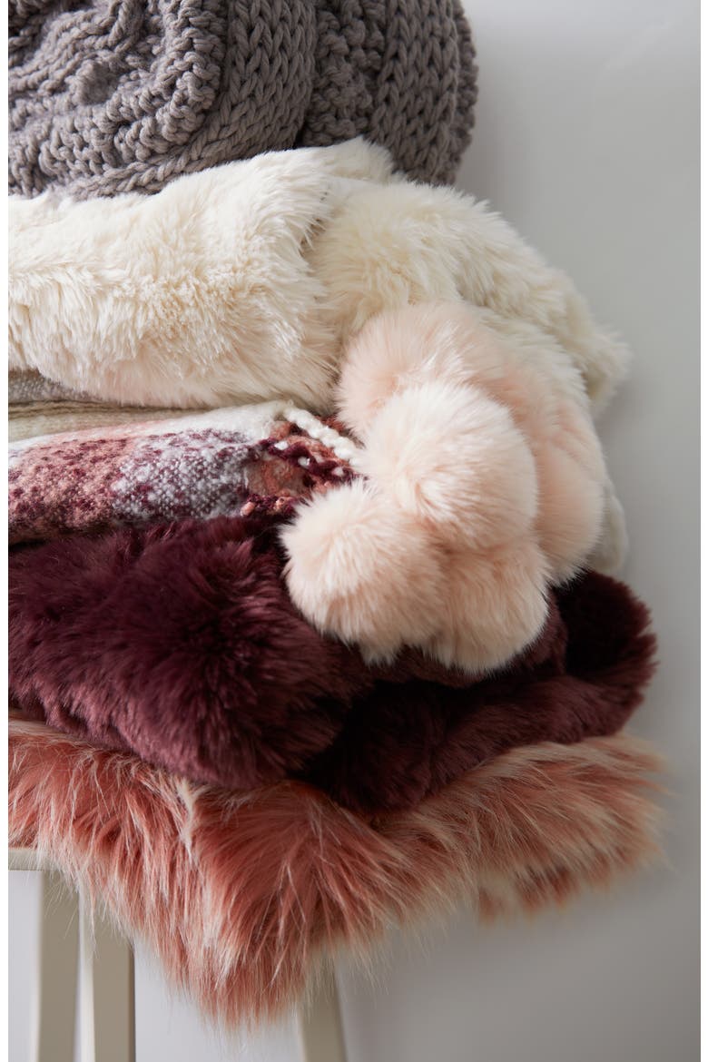 Cuddle Up Faux Fur Throw Blanket, Alternate, color, GREY ASPHALT