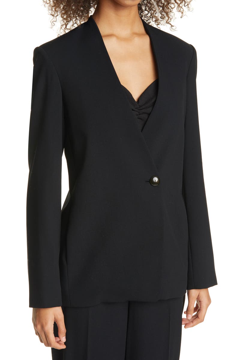 Vince Collarless Wool Blend Blazer, Alternate, color, 