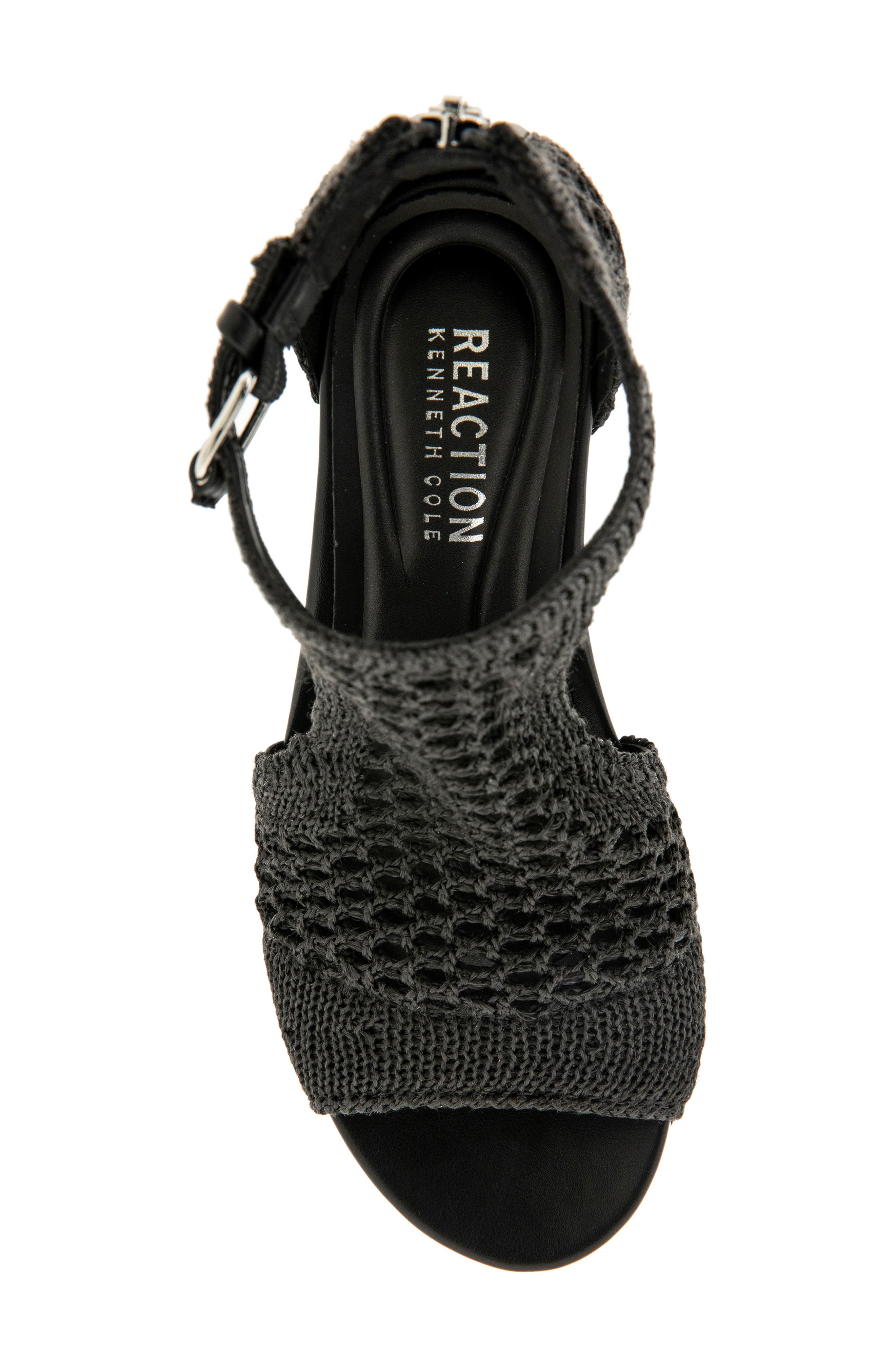 Reaction Kenneth Cole Gracie Wedge Sandal, Alternate, color, Black Raffia
