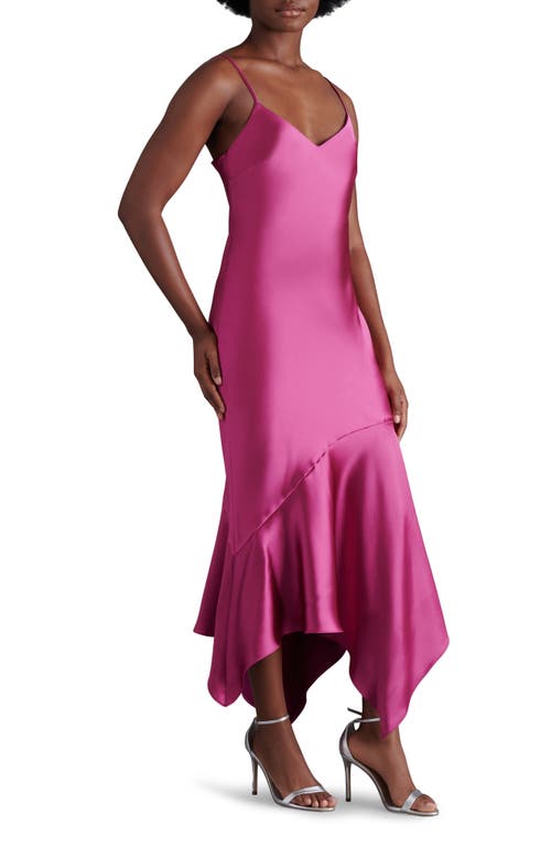 Steve Madden Lucielle Handkerchief Hem Satin Slipdress In Pink