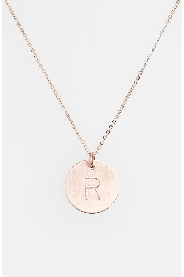 14k-Gold Fill Initial Disc Necklace, Main, color, 14K GOLD FILL R