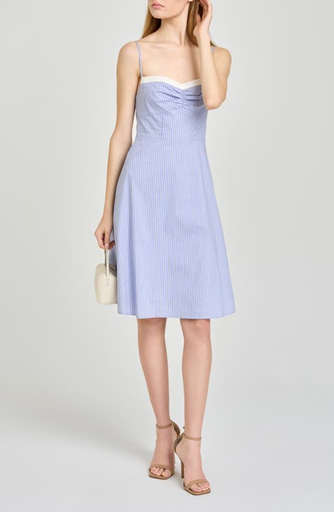x Hannah Lovey Porter Remi Pinstripe Cotton Blend Dress (Nordstrom Exclusive)