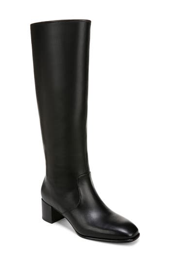 Vince Maggie High Womens Leather Square Toe Knee-high Boots In Black