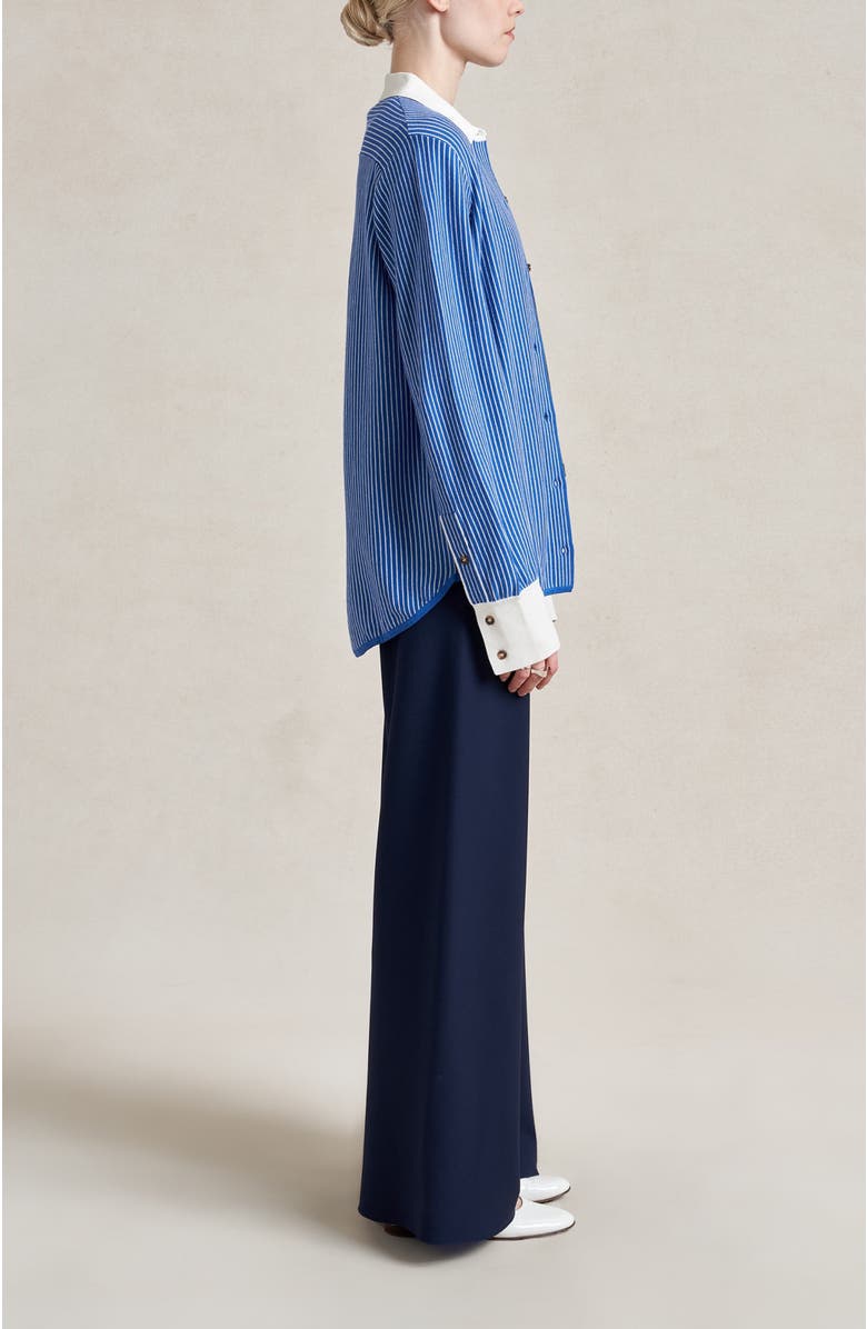 La Ligne Casper Shirt, Alternate, color, Cobalt/Ivory