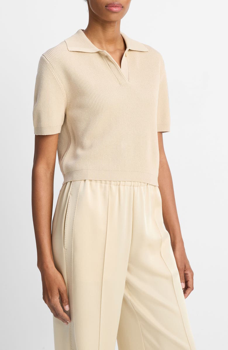 Vince Rib Silk & Cotton Polo, Alternate, color,
