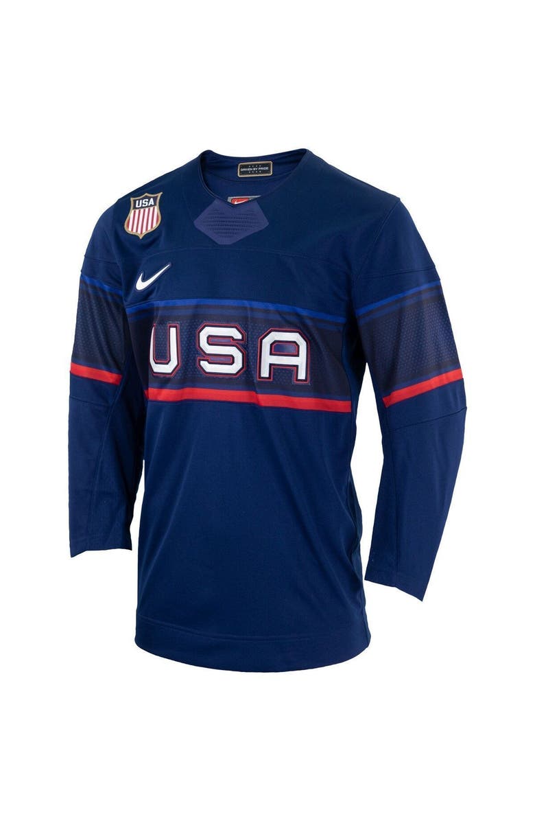 Nike Men's Nike Blue Team USA Hockey 2022 Winter Olympics Collection Jersey, Alternate, color, 