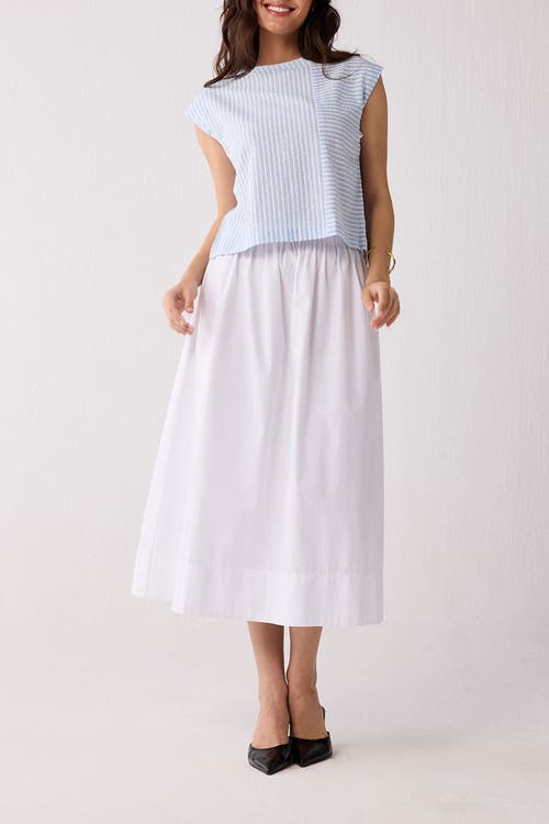 Reistor Button-Back Crew Neck Top in Blue Stripes in Cloudline at Nordstrom, Size X-Small
