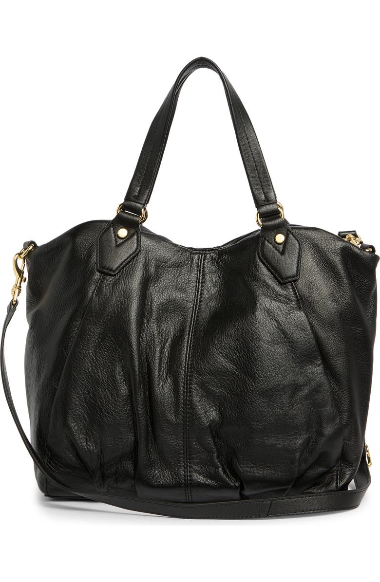 AIMEE Unsubscribed Convertible Leather Shopper, Alternate, color, Black
