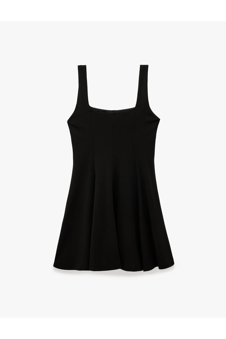 Strappy Square Neck Mini Dress, Alternate, color, BLACK