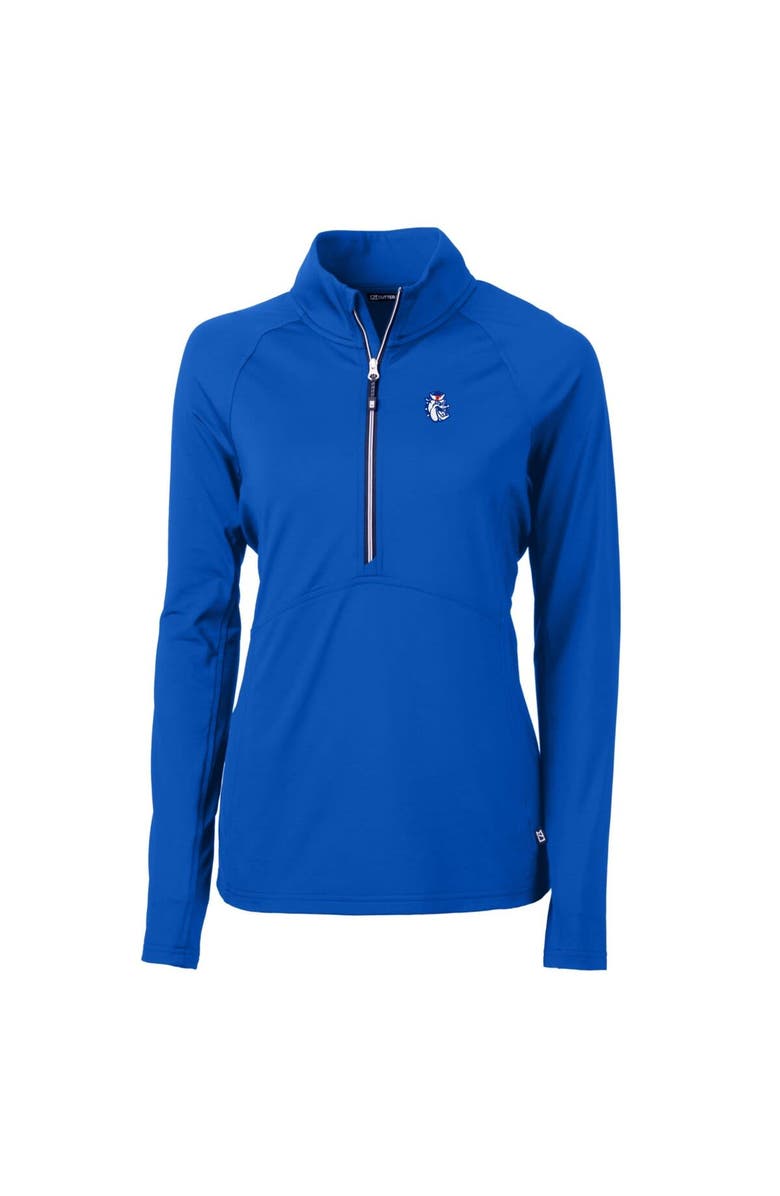 Cutter & Buck Women's Cutter & Buck Royal Fresno State Bulldogs Adapt Eco Knit Stretch Recycled Half-Zip Pullover Top, Alternate, color,
