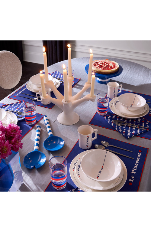 Jonathan Adler Le Placemat Set In Navy Blue/red Trim