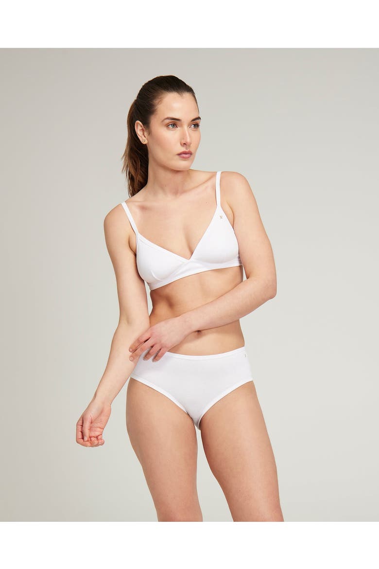 The Organic Cotton Easy Does It Comfort Bralette, Main, color, Cotton White