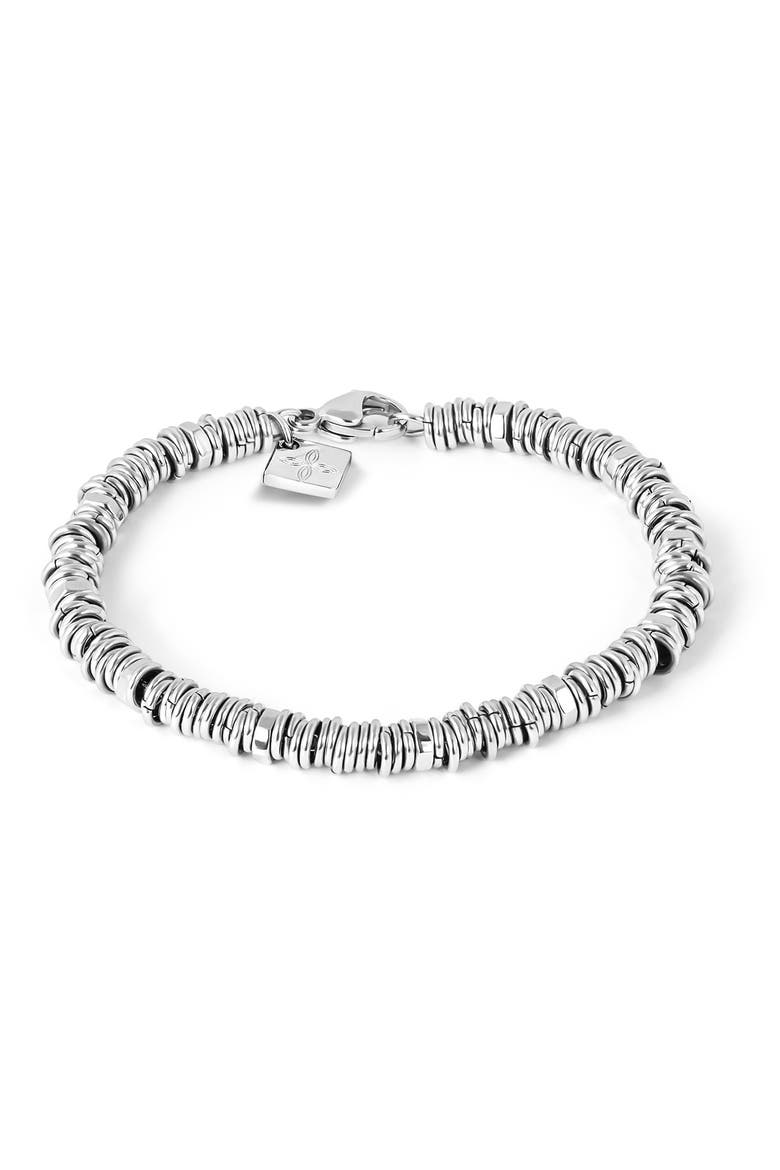 Hexagonal Link Disc Bracelet, Main, color, SILVER