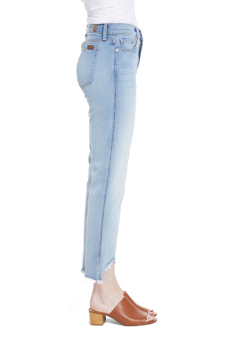 Edie Wave Hem Straight Leg Jeans, Alternate, color, LIGHT STAR