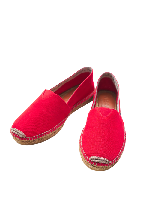 Viscata Barceloneta Canvas Espadrille Flats In Red