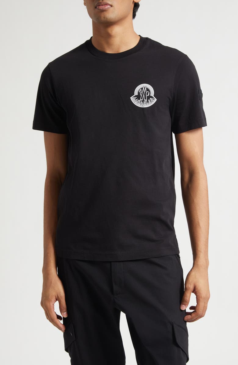 Moncler Logo Graphic T-Shirt, Main, color, Black