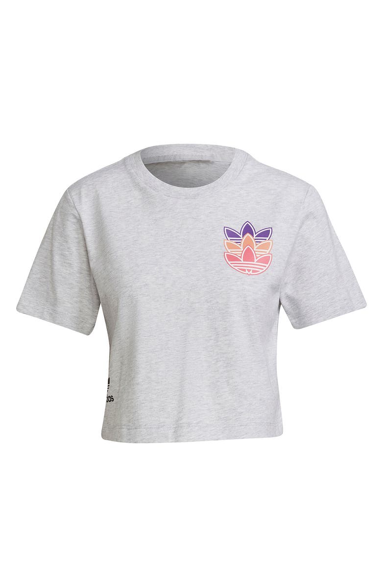adidas Logo Play Trefoil Graphic Crop Tee, Alternate, color, 