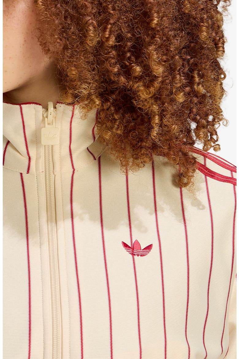 Pinstriped Track Jacket, Alternate, color, WARM VANILLA/ TEAM VICTORY RED