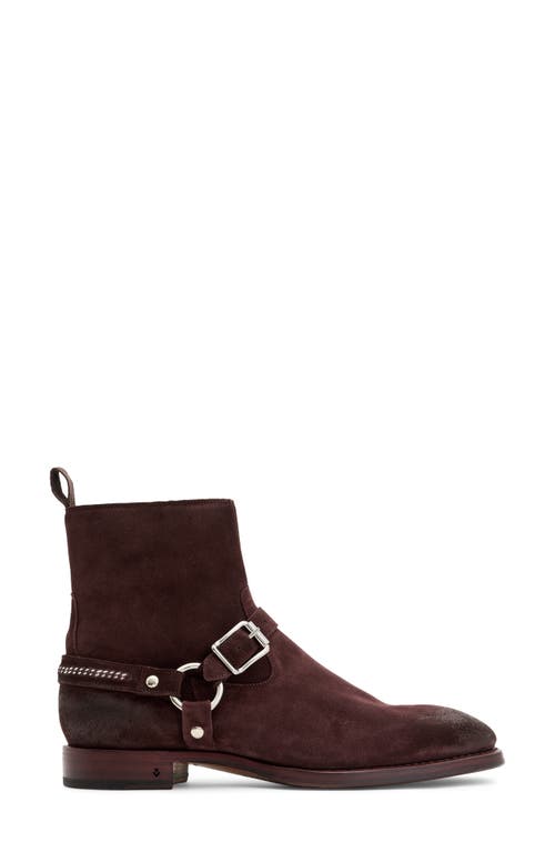 John Varvatos Regent Harness Chain Zip Boot In Burgundy