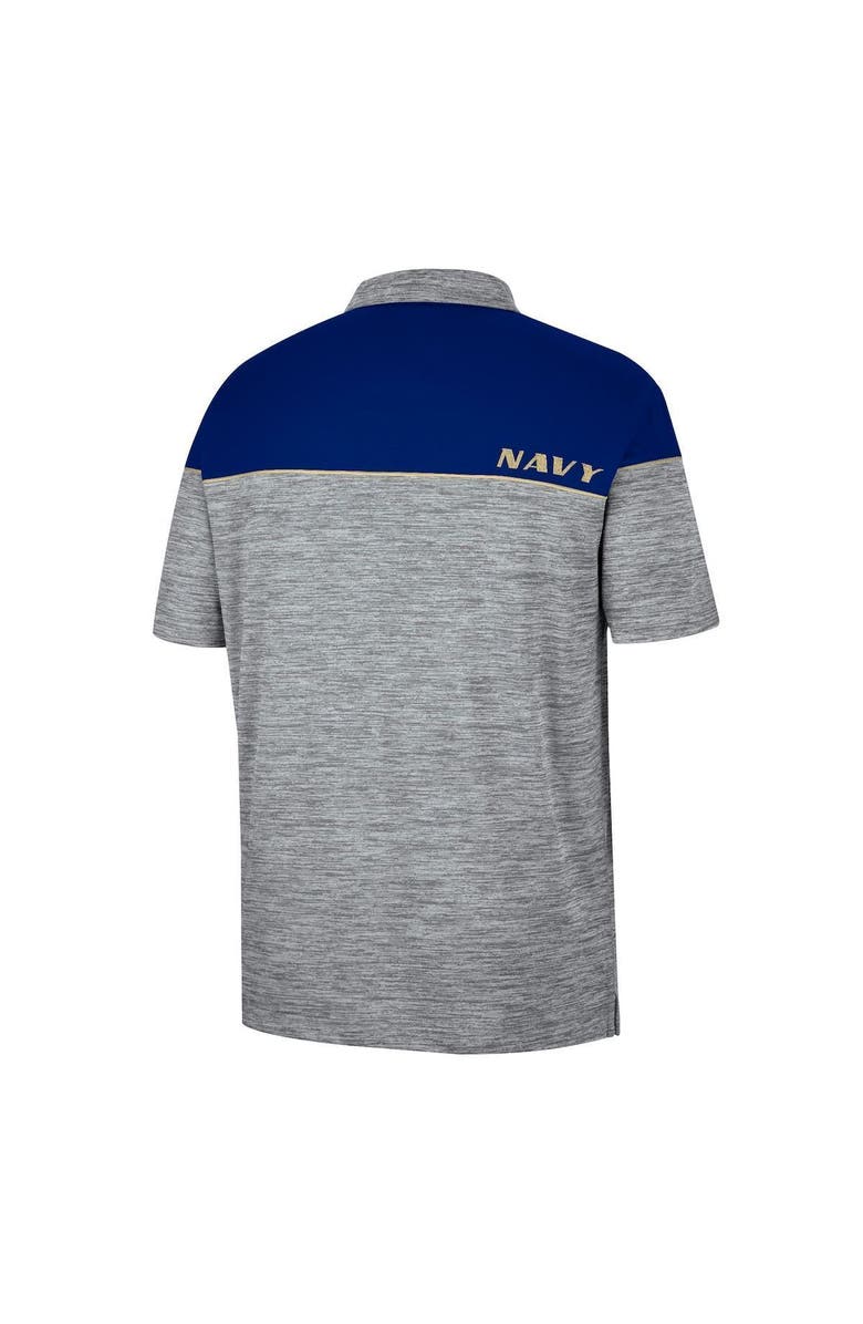 COLOSSEUM Men's Colosseum Heathered Gray/Navy Navy Midshipmen Birdie Polo, Alternate, color,