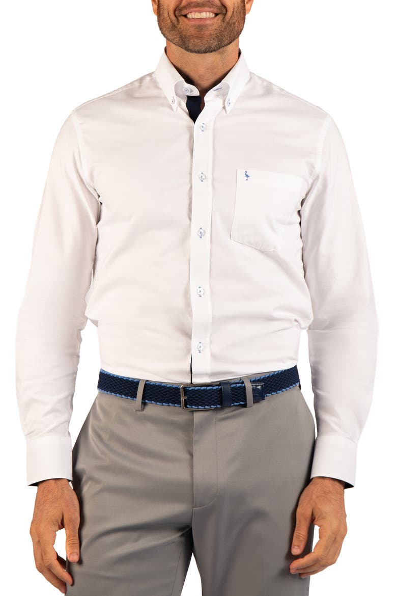 Oxford Cotton Button-Down Shirt, Alternate, color, WHITE