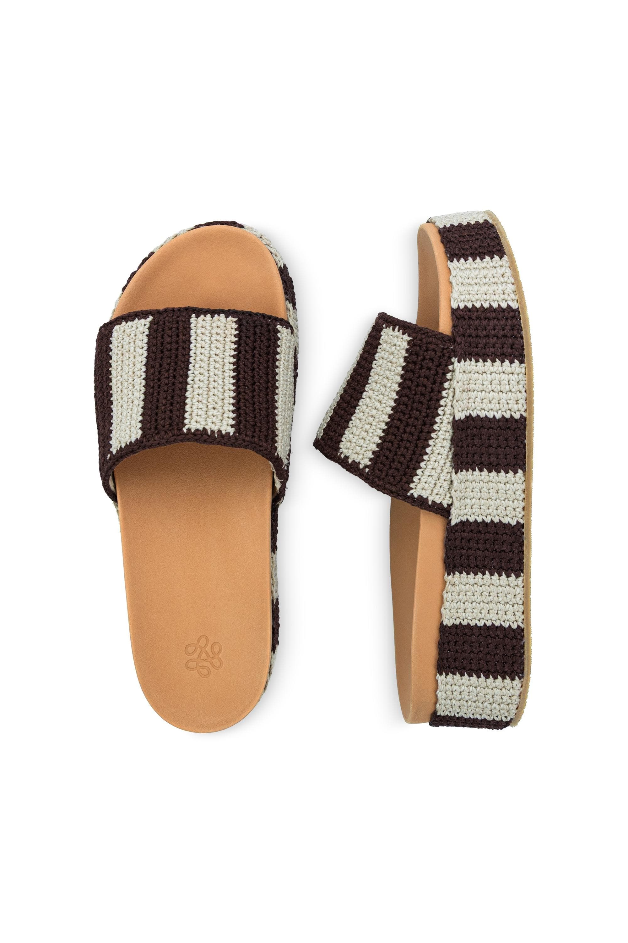 The Sak Olivia Slide Sandal, Alternate, color, Brown Stripe