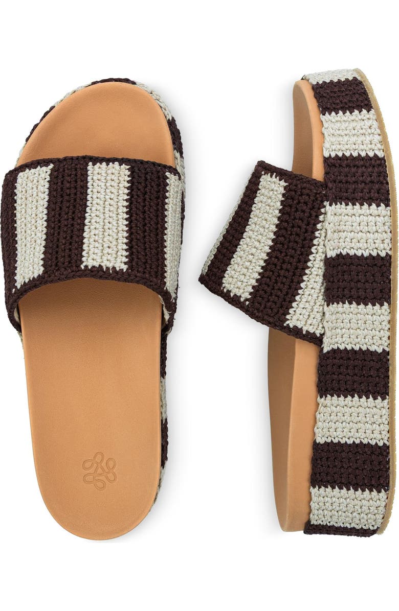 The Sak Olivia Slide Sandal, Alternate, color, Brown Stripe