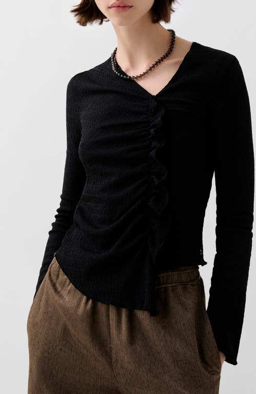 Scalpers Wrinkle Ls Tee In Black