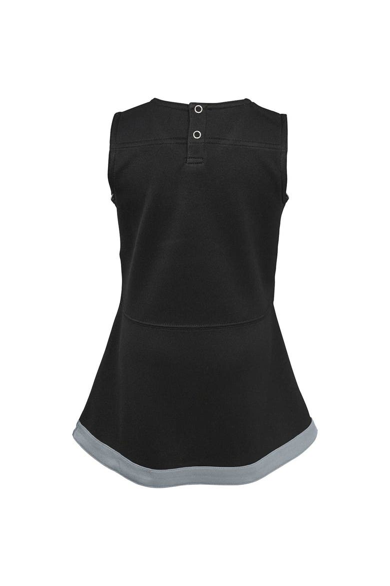 Girls Infant Black Las Vegas Raiders Cheer Captain Jumper Dress, Alternate, color, Black