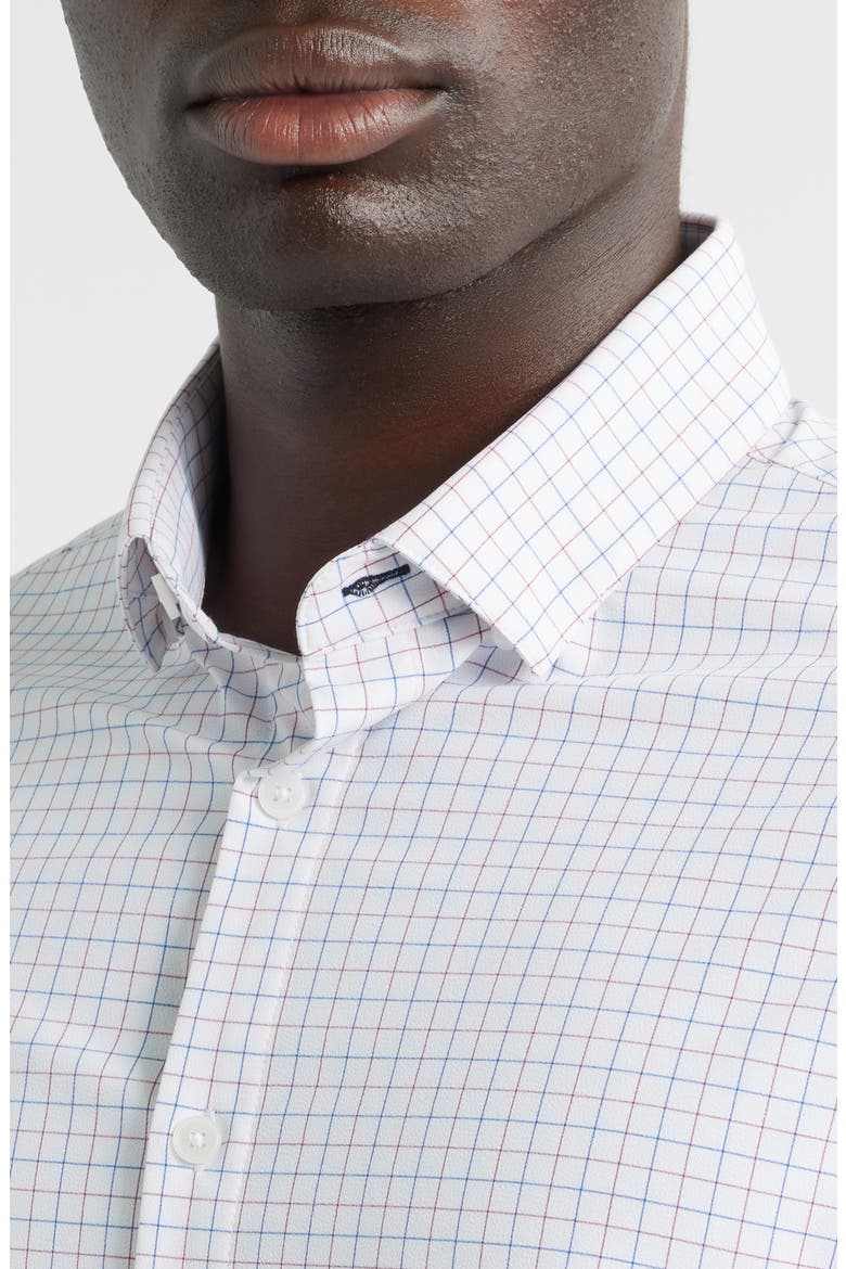 Leeward No Tuck Trim Fit Performance Button-Up Shirt, Alternate, color, MULBERRY CONRAD TATTERSALL CLASSIC