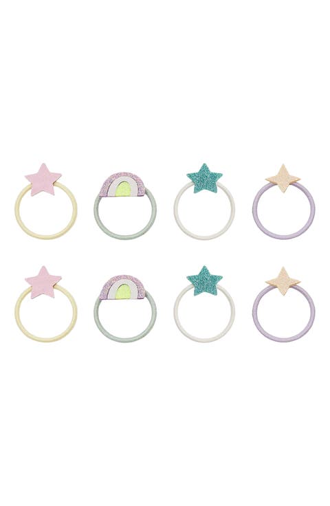 Kids' Rainbows & Star 8-Pack Mini Ponytail Holders